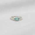 Anillo Ajustable de Plata de Ley 925 con Aguamarina Natural