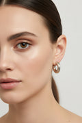 Pendientes Aros Bicolor Plata y Oro - Diseño Moderno
